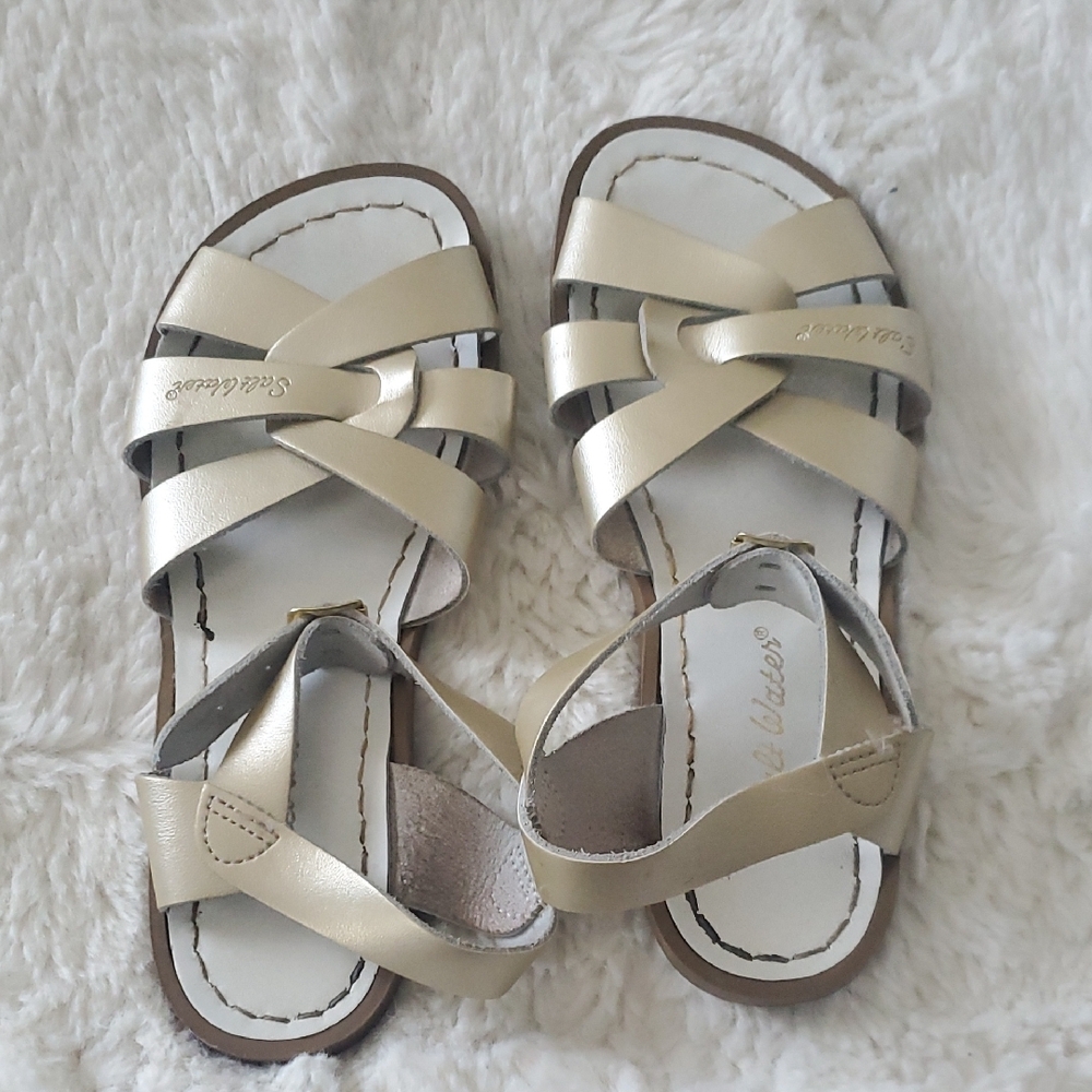 Salt Water Sandals Gold Intersecting Strap Sandals